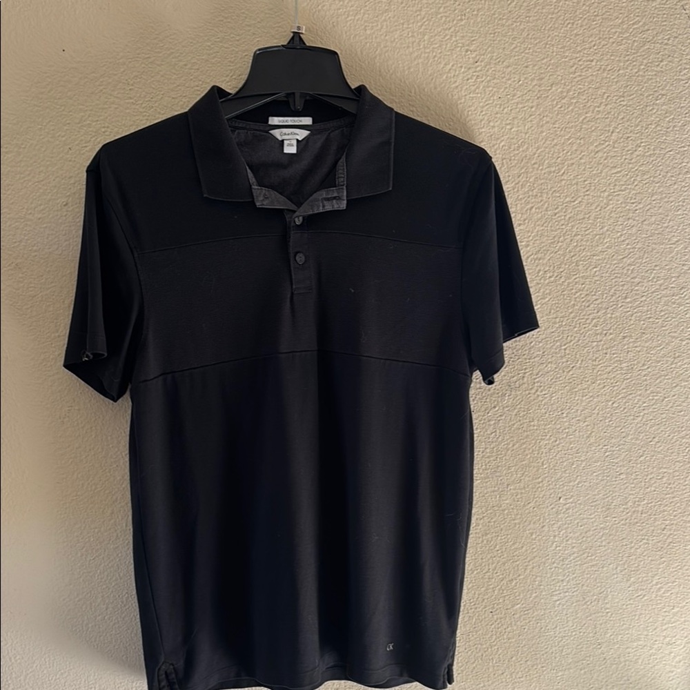 Calvin Klein Collection Black Polo Shirt Classic Sporty Style